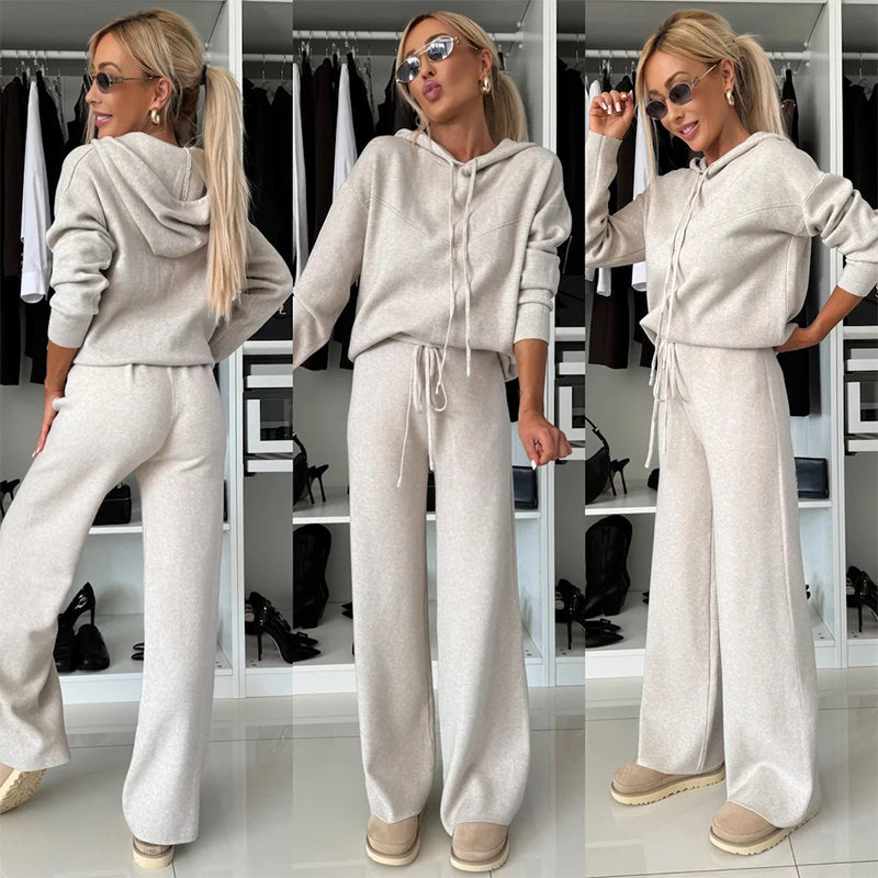 Lässiges Kapuzen-Sweatshirt 2-teiliges Set