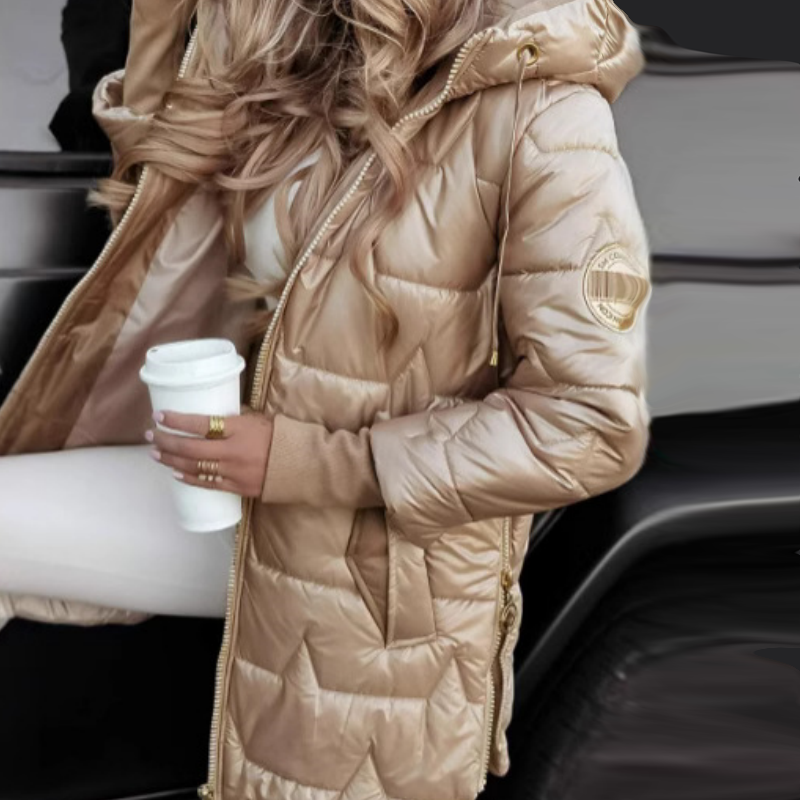 🎁Warmer, mittellanger Wintermantel für Damen aus Baumwolle mit Kapuze
