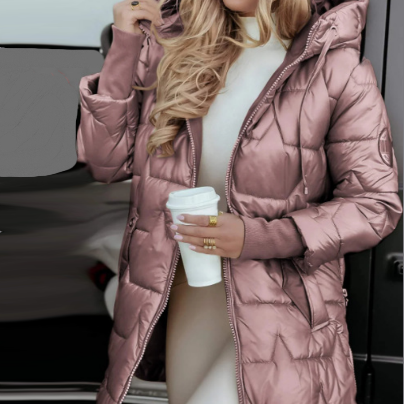 🎁Warmer, mittellanger Wintermantel für Damen aus Baumwolle mit Kapuze