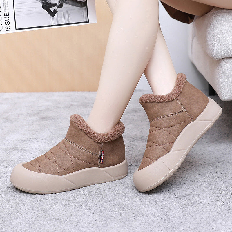 Schlupf-Schneestiefel mit Kunstplüschfutter für Damen