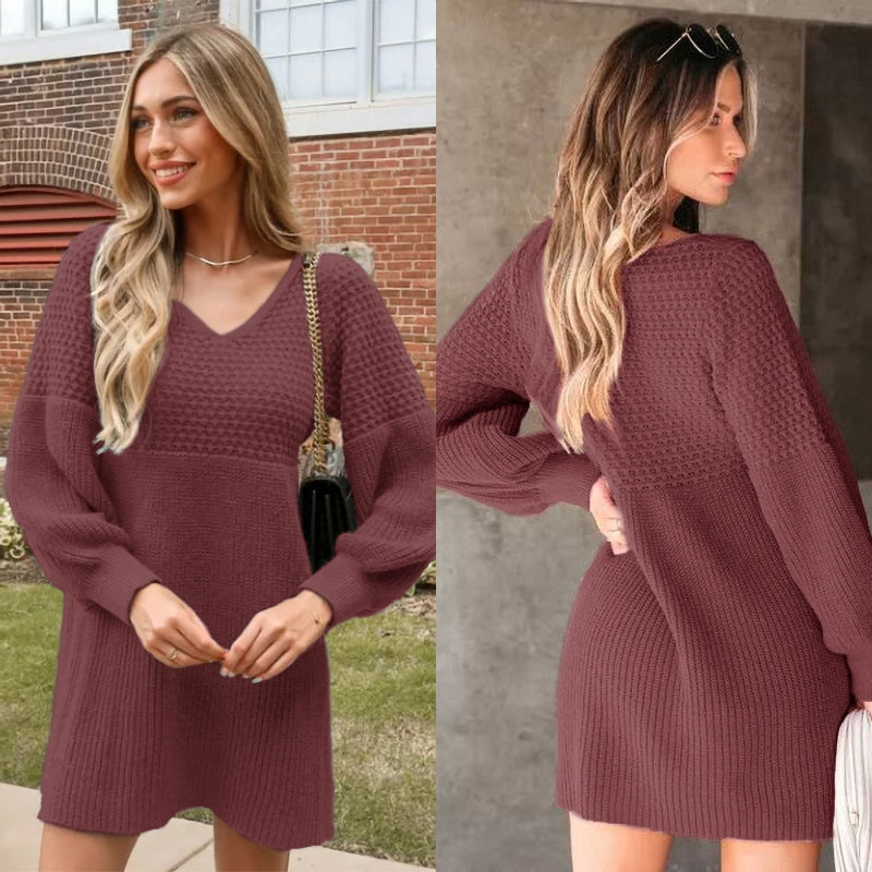 Retro-Rotes Pulloverkleid für Damen