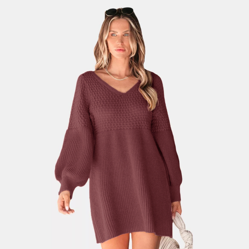 Retro-Rotes Pulloverkleid für Damen