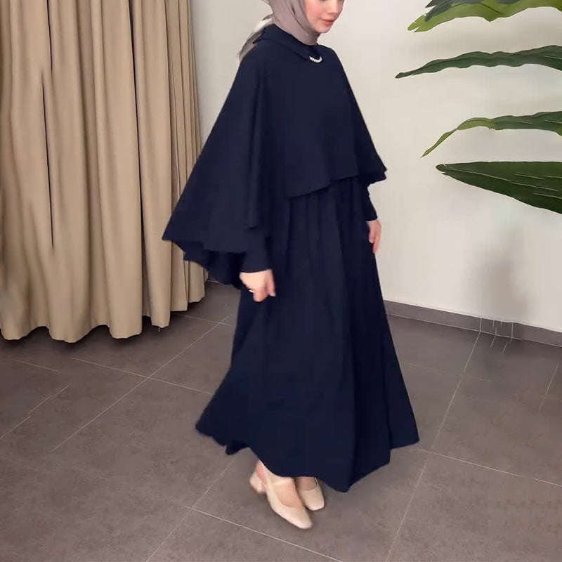 Elegantes Kleid mit Umlegekragen und Überwurf für Damen