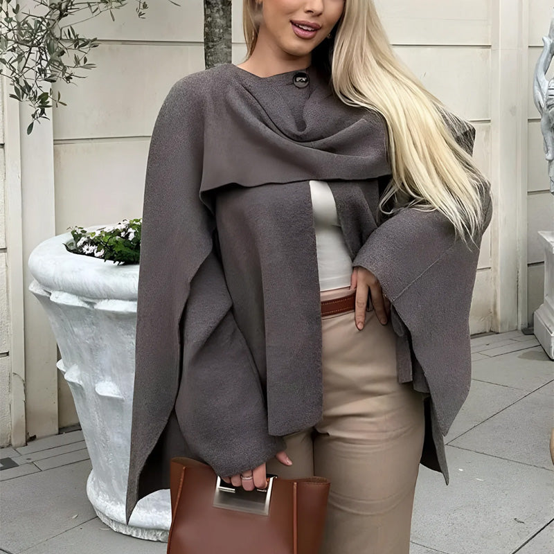 Bequeme, einfarbige, elegante Strickjacke für Frauen