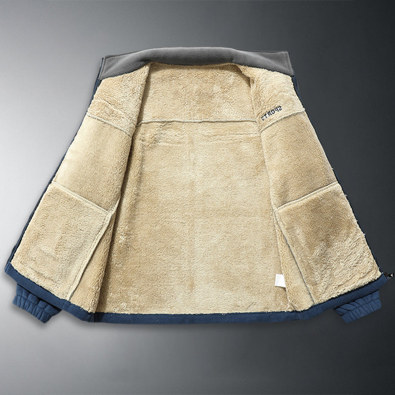 Warme Herrenjacke mit durchgehendem Reißverschluss