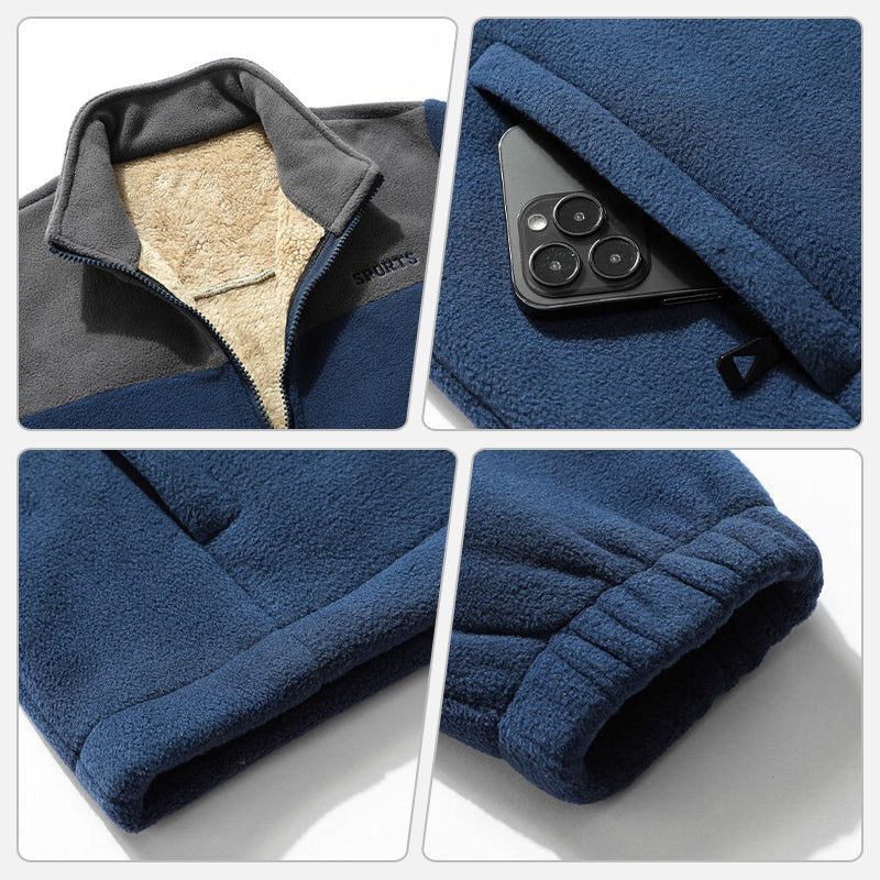Warme Herrenjacke mit durchgehendem Reißverschluss