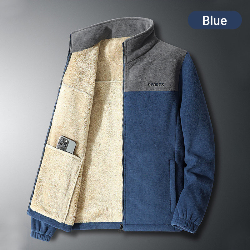 Warme Herrenjacke mit durchgehendem Reißverschluss