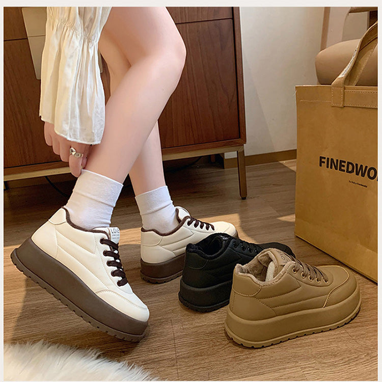 Warme lässige Damenschuhe mit Plateau