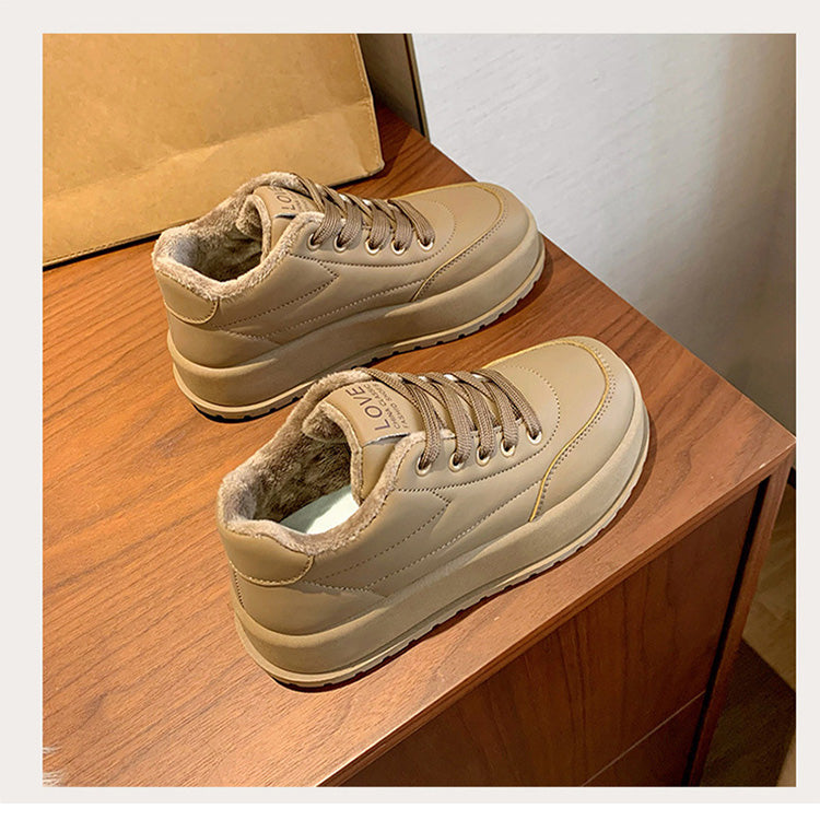 Warme lässige Damenschuhe mit Plateau