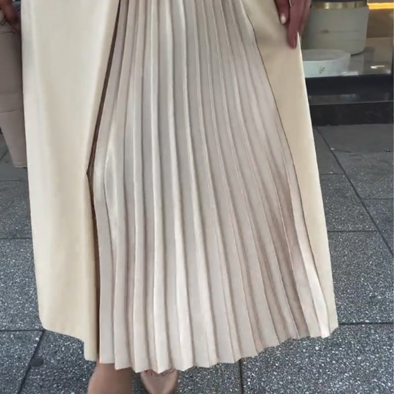 💌 Begrenzter Muttertagsverkauf, 49 % Rabatt🌈Langarmkleid mit Rundhalsausschnitt und gerüschtem Saum