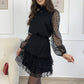 👗Gepunktetes Minikleid mit Bindegürtel
