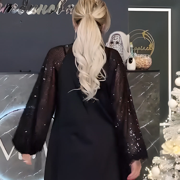 🌈Pailletten-Patchwork-Krawattenkleid für Frauen