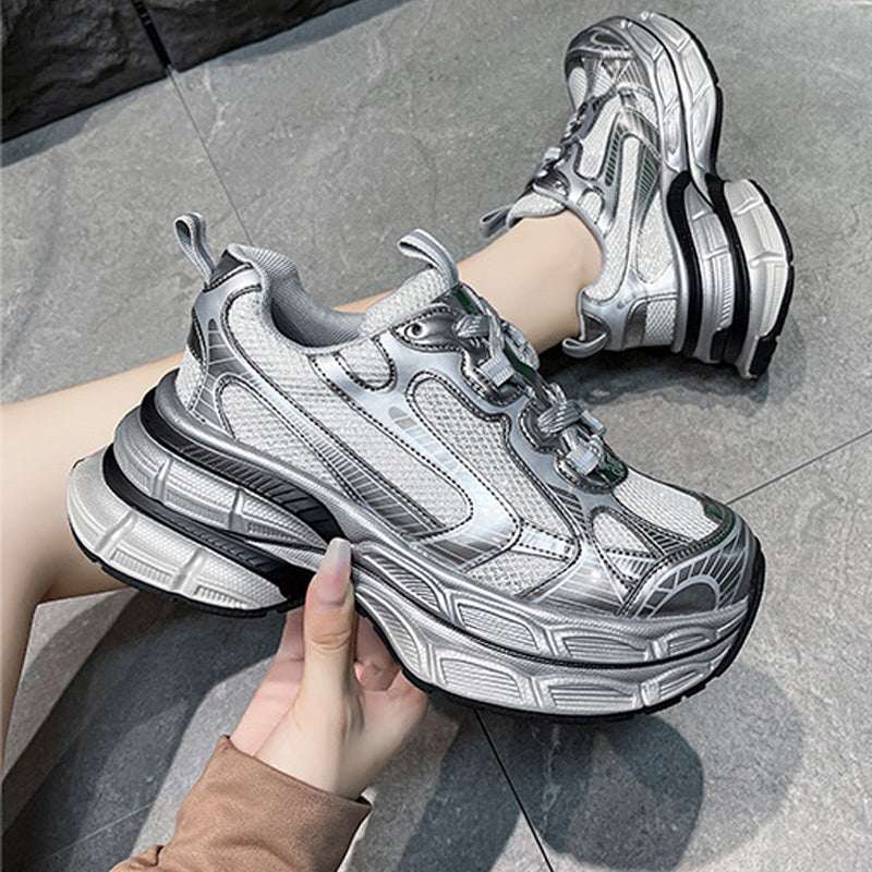 🎀Klobige Schnürsneaker mit dicker Sohle💖
