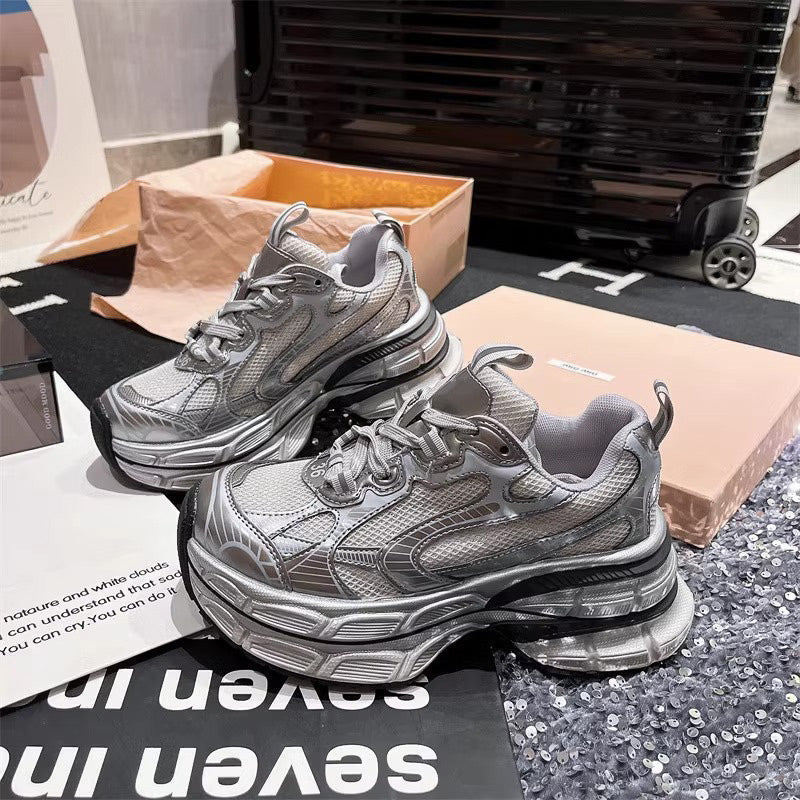 🎀Klobige Schnürsneaker mit dicker Sohle💖