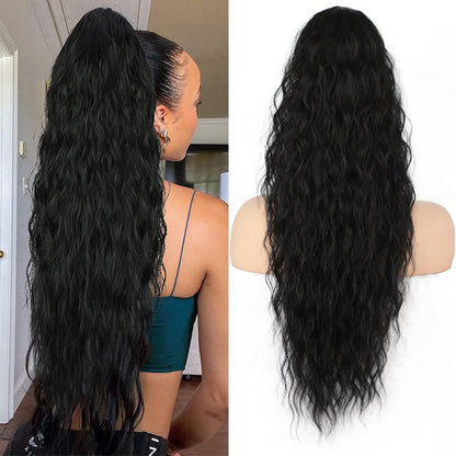🔥60 % RABATT 🔥Lockige, gewellte Frizz-Haarverlängerung mit Pferdeschwanz