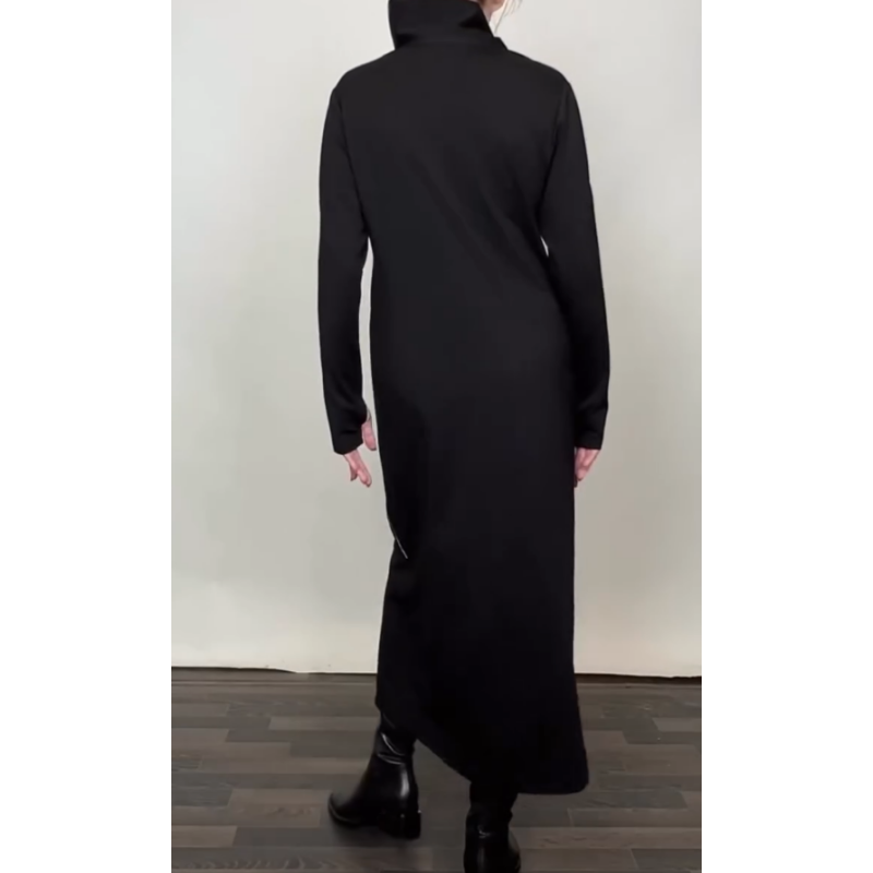 ✨Modisches einfarbiges Maxikleid für Damen mit drei Reißverschlüssen