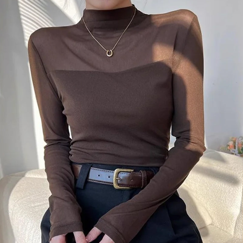 🔥Räumungsverkauf👚Mesh-Top mit Stehkragen für Damen