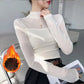 🔥Räumungsverkauf👚Mesh-Top mit Stehkragen für Damen
