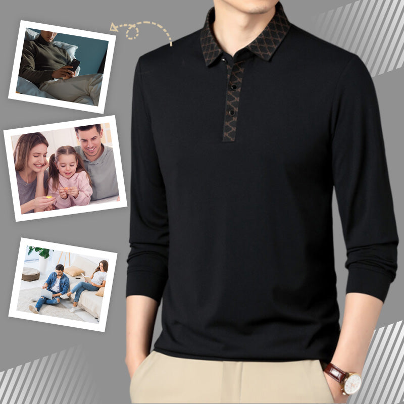 🎁Neujahrsangebot🔥Einfarbige Langarmbluse für Herren