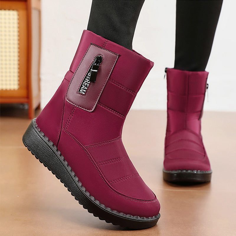 Damen Warme Schneestiefel mit seitlichem Reißverschluss