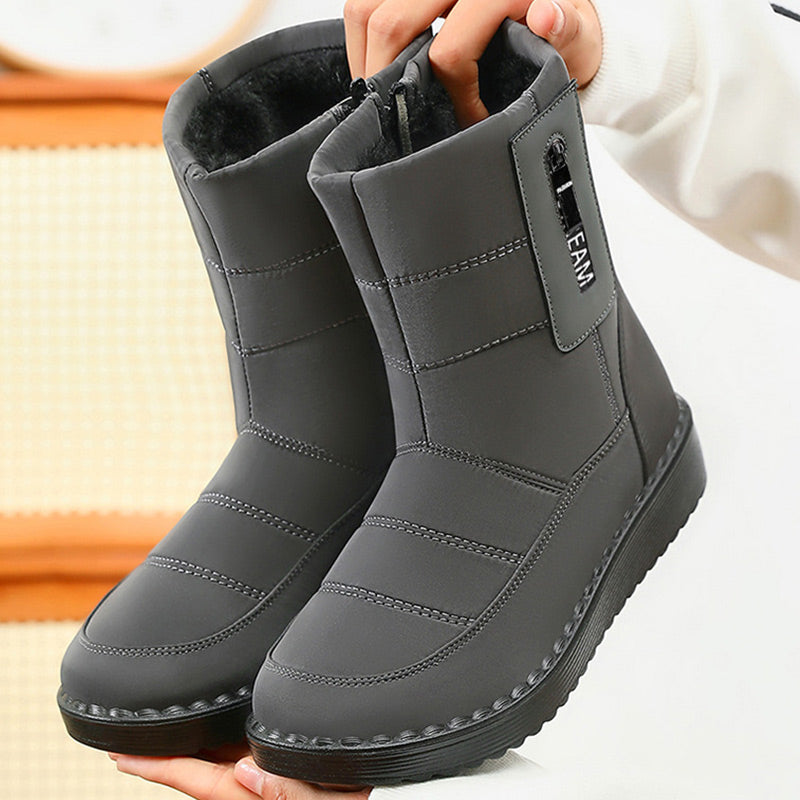 Damen Warme Schneestiefel mit seitlichem Reißverschluss