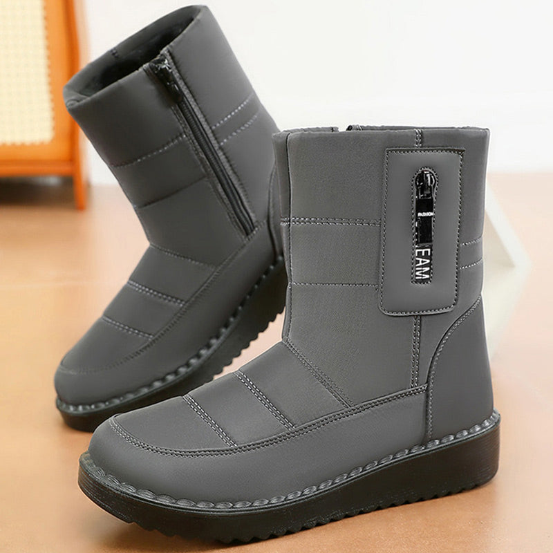 Damen Warme Schneestiefel mit seitlichem Reißverschluss