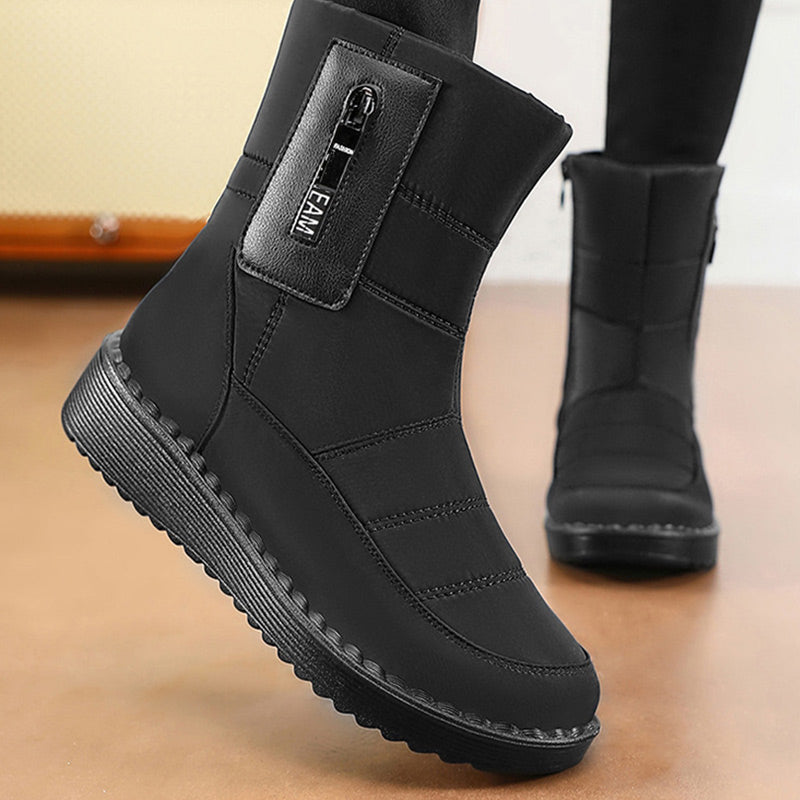 Damen Warme Schneestiefel mit seitlichem Reißverschluss