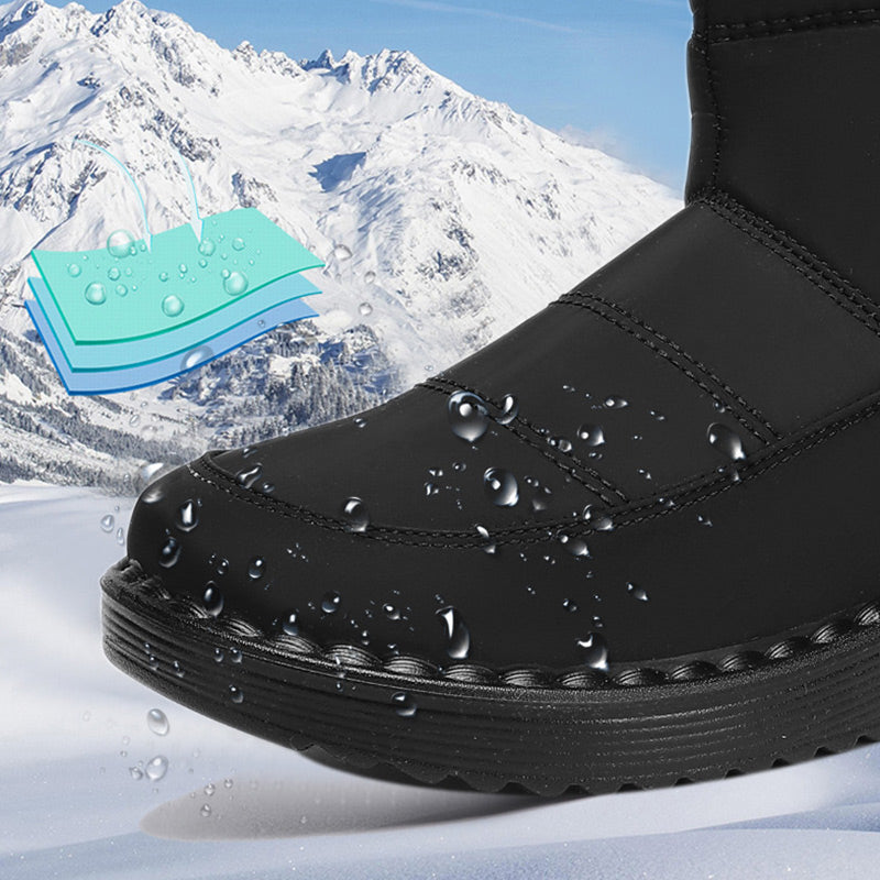 Damen Warme Schneestiefel mit seitlichem Reißverschluss
