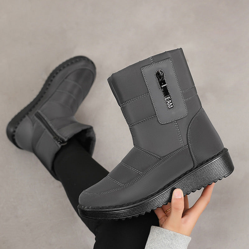 Damen Warme Schneestiefel mit seitlichem Reißverschluss