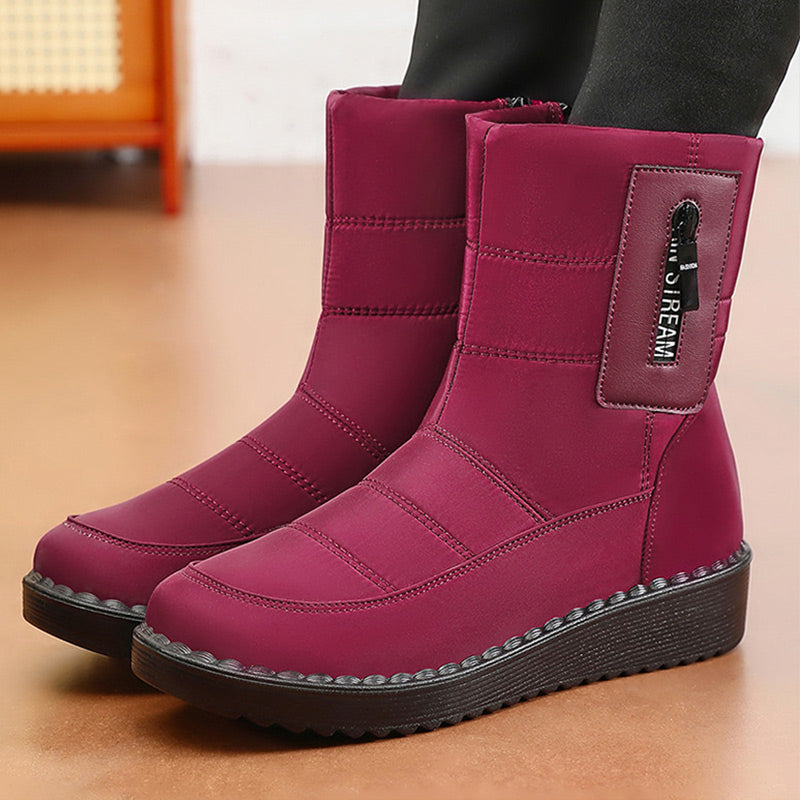 Damen Warme Schneestiefel mit seitlichem Reißverschluss
