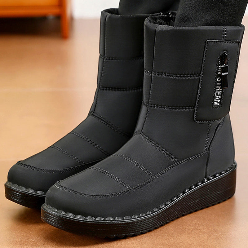 Damen Warme Schneestiefel mit seitlichem Reißverschluss
