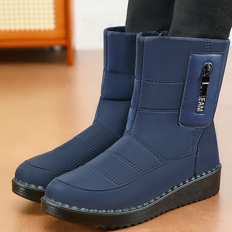 Damen Warme Schneestiefel mit seitlichem Reißverschluss