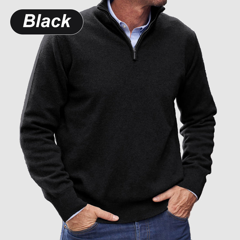Herren Basic-Pullover mit Reißverschluss