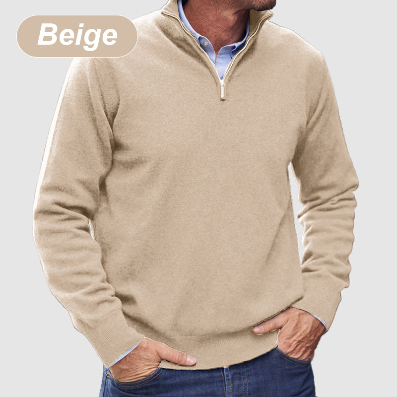Herren Basic-Pullover mit Reißverschluss