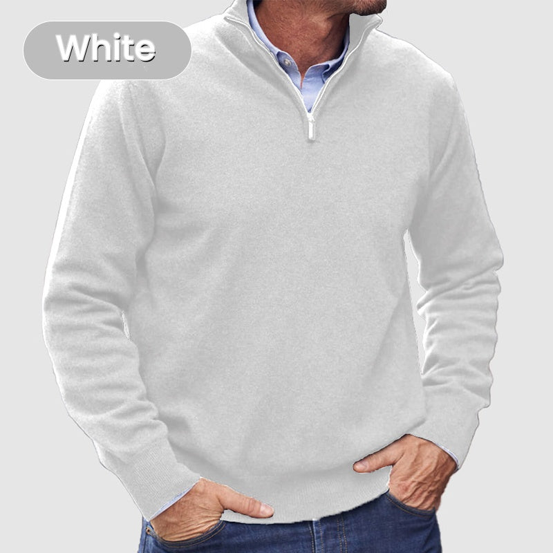 Herren Basic-Pullover mit Reißverschluss