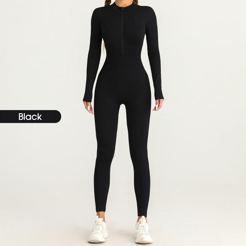 Jumpsuit mit langen Ärmeln und Reißverschluss