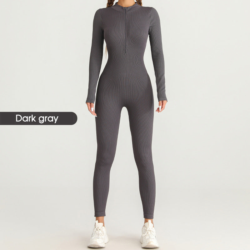 Jumpsuit mit langen Ärmeln und Reißverschluss