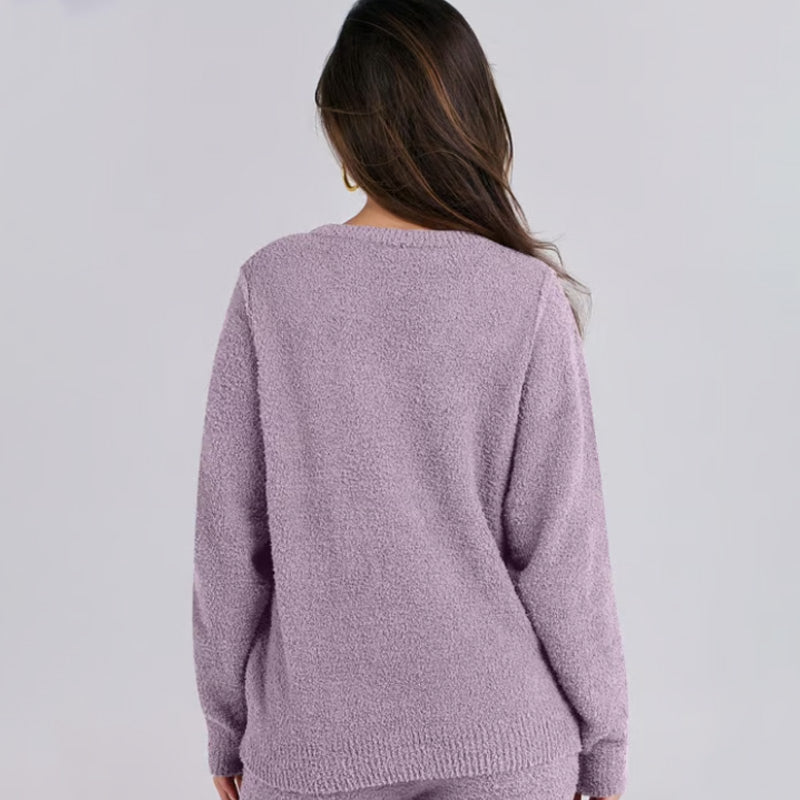 💕Ultraweiches Loungewear-Set für Damen🌿Oberteil mit Rundhalsausschnitt und passende Hose💖