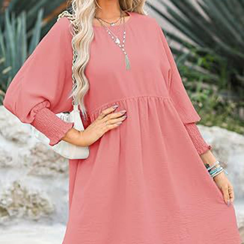 Kleid mit Rundhalsausschnitt und 3/4-Ärmeln