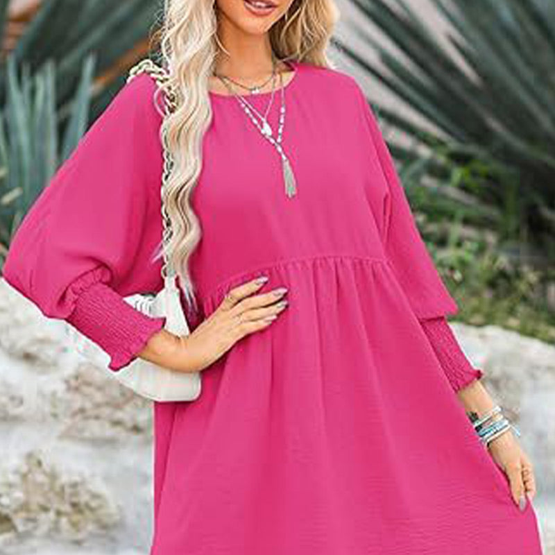 Kleid mit Rundhalsausschnitt und 3/4-Ärmeln