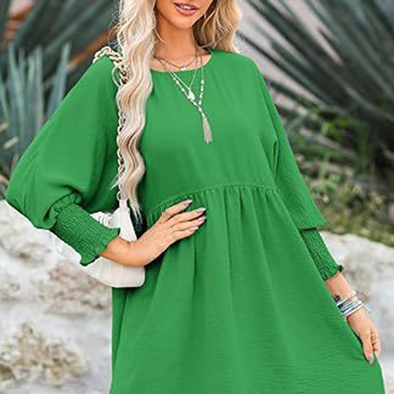 Kleid mit Rundhalsausschnitt und 3/4-Ärmeln
