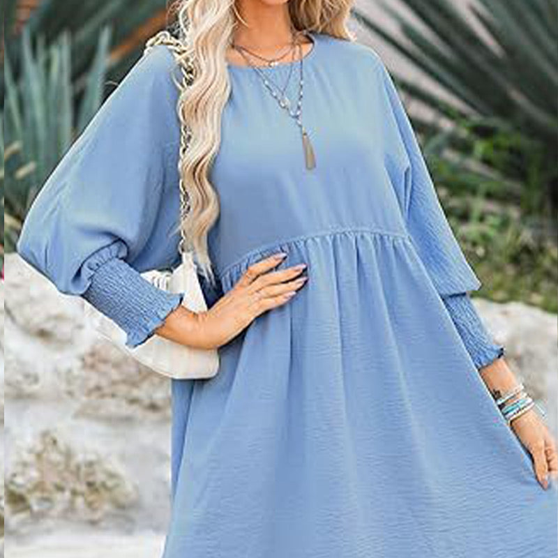 Kleid mit Rundhalsausschnitt und 3/4-Ärmeln
