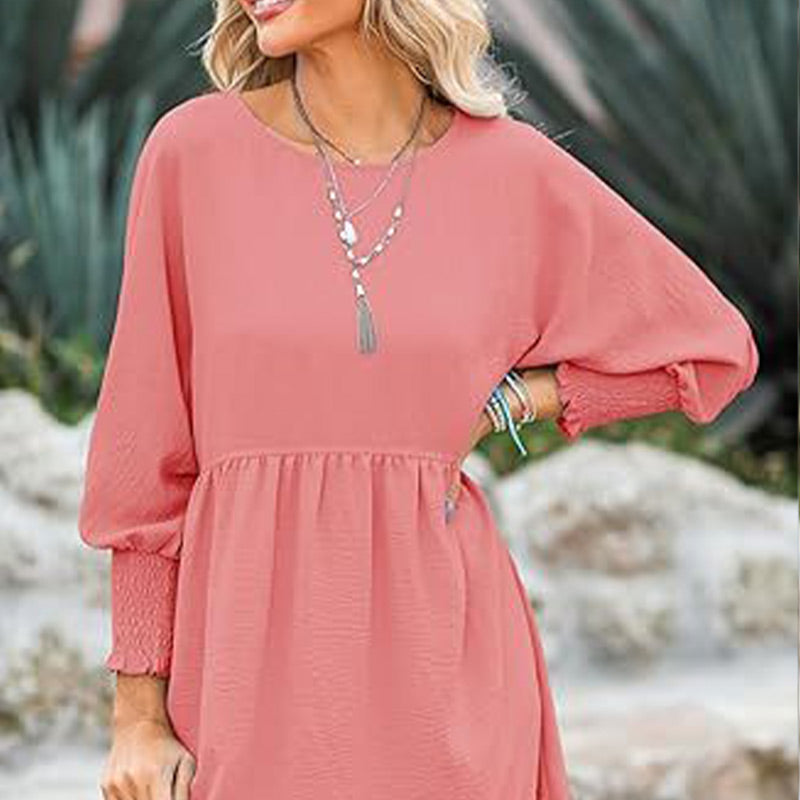 Kleid mit Rundhalsausschnitt und 3/4-Ärmeln