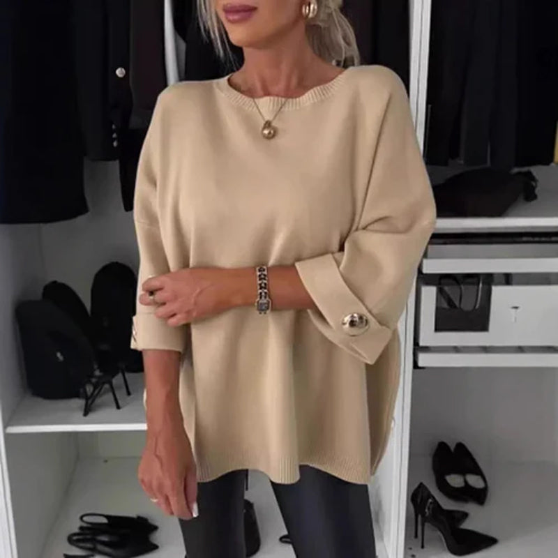 👚HEISSER VERKAUF 50%  - Klassisches, einfarbiges Strickoberteil für Damen