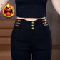 2025 Neues Design👖💖Damen Schlaghose mit hohem Bund und Plüschfutter