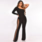 🌸Saisonrabatt 49%🌸 Sexy schulterfreier, figurbetonter Jumpsuit mit Strasssteinen