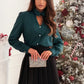 🎉2025 Hot Sale🥼Damen Polkadot Langarm Bluse mit Knopfleiste
