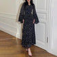 Elegantes Print-Lotus-Ärmel-Kleid
