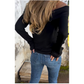 Schulterfreier Pullover mit langen Ärmeln