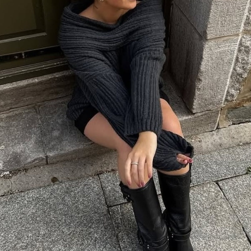 Oversized Off-Shoulder Pullover für Frauen